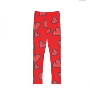 Youth full valentines heart length leggings
 size 7/8
